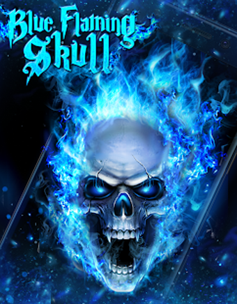 Image 0 for Blue Fire Skull Live Wall…