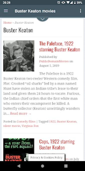Image 1 for Buster Keaton Movies App