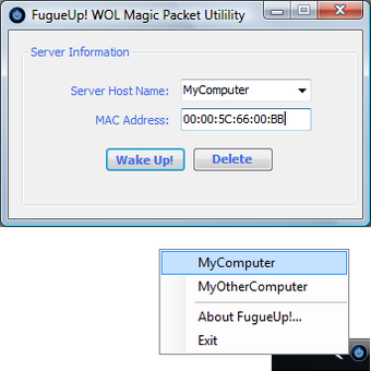 Image 0 for FugueUp WOL Magic Packet …