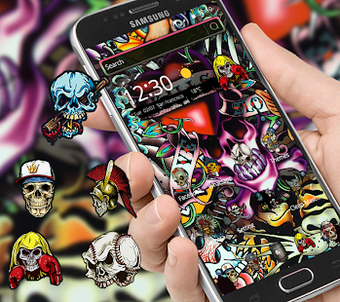 Image 2 for Rock Skull Graffiti Theme…