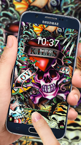 Image 1 for Rock Skull Graffiti Theme…