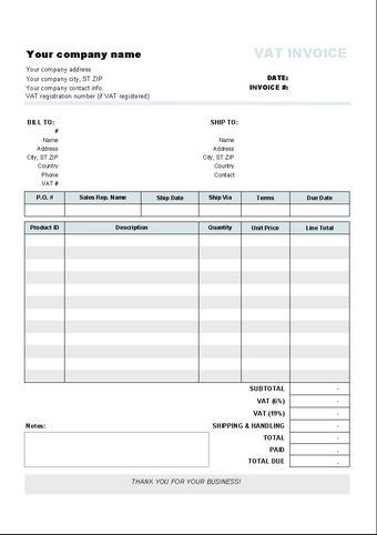 Imagen 0 para Invoice Template with Two…
