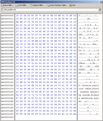 Image 0 for MBR Backup