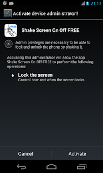 Image 1 for Shake Screen On Off FREE