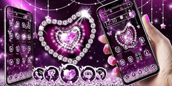 Imagen 0 para Purple White Diamond Hear…