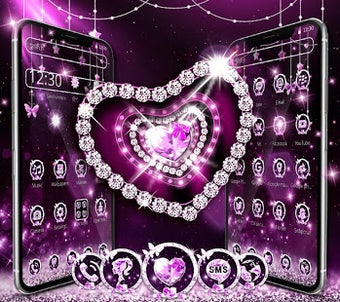 Imagen 2 para Purple White Diamond Hear…