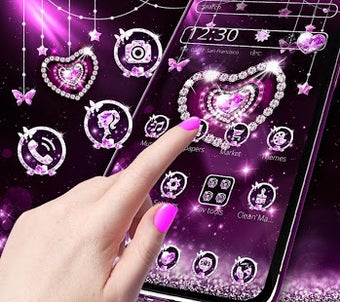Imagen 3 para Purple White Diamond Hear…