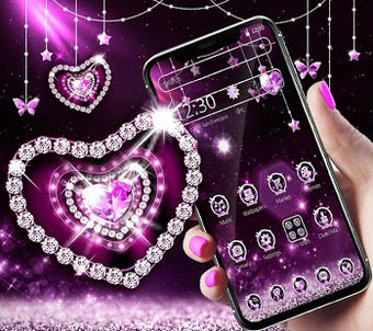 Imagen 1 para Purple White Diamond Hear…