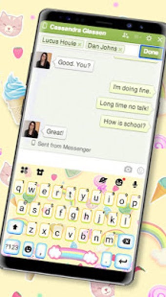 Image 1 for Cute Doodle Messenger Key…