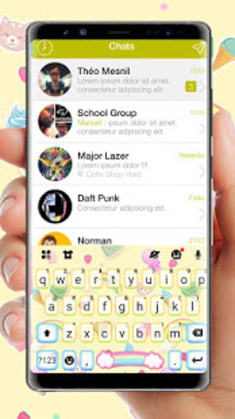 Image 0 for Cute Doodle Messenger Key…