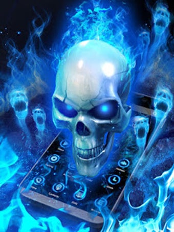 Image 0 for 3D Blue Flaming Skull The…