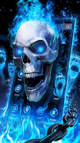 Image 2 for 3D Blue Flaming Skull The…