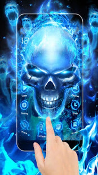 Image 1 for 3D Blue Flaming Skull The…