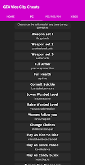 Imagen 1 para Cheat Codes for GTA Vice …