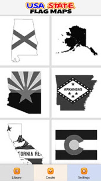 Imagen 2 para USA State Flag Maps Color…