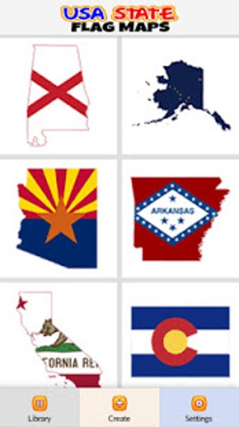 Imagen 2 para USA State Flag Maps Color…