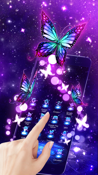 Imagen 2 para 3D Purple Butterfly Theme