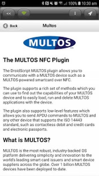 Image 0 for DroidScript - MULTOS Plug…