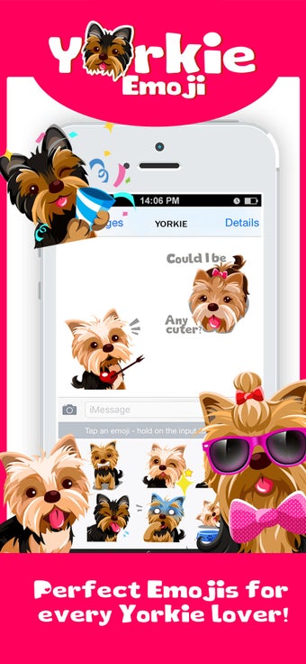 Imagen 2 para Yorkie Dog Emoji Stickers