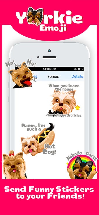 Imagen 1 para Yorkie Dog Emoji Stickers