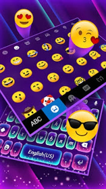 Imagen 2 para Purple Glow Keyboard Them…