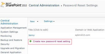 Image 0 for SharePoint Password Reset