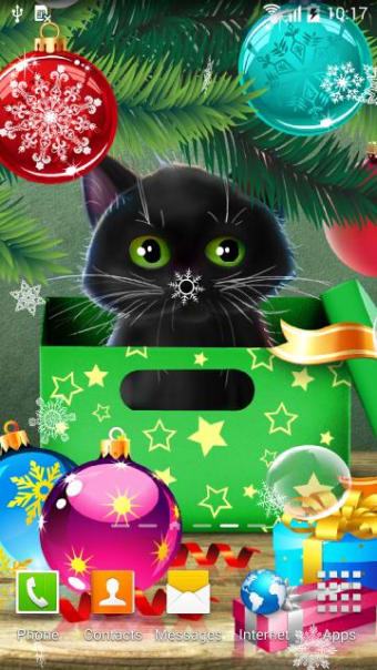 Image 2 for Kitten on Christmas Wallp…