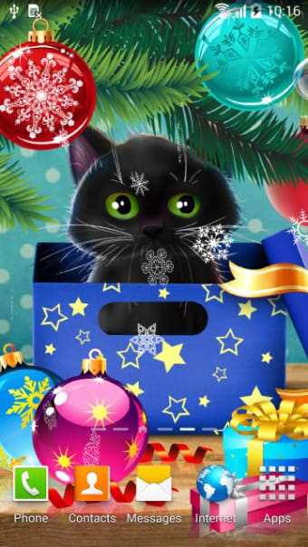 Image 3 for Kitten on Christmas Wallp…