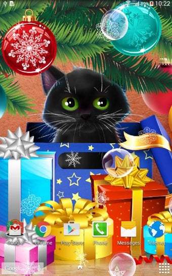 Imagen 1 para Kitten on Christmas Wallp…