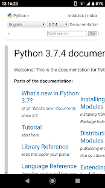 Imagen 1 para Python 3.7.4 Offline Docs…
