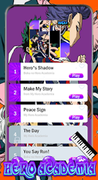 Image 1 for Hero Academia Piano Tiles