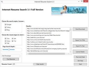 Image 0 for Internet Resume Search