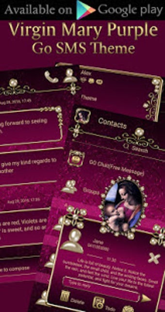 Image 2 for Virgin Mary Purple theme