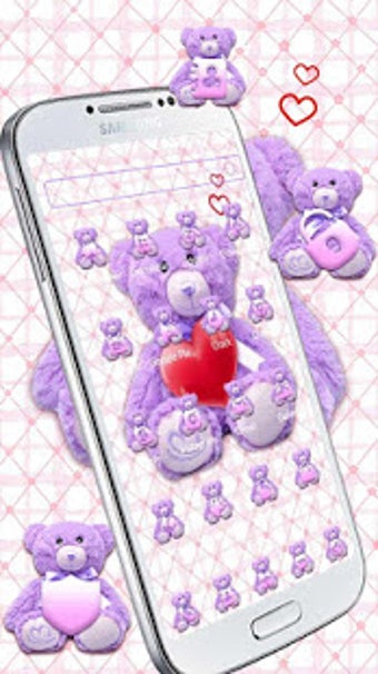 Image 2 for Love Teddy Bear Pink Purp…