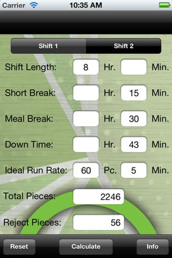 Image 1 for OEE Calc Lite