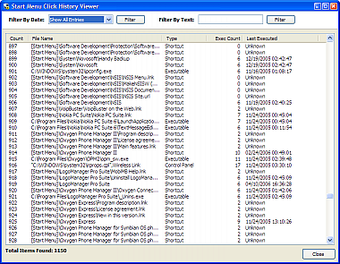Image 0 for Start Menu Click History …