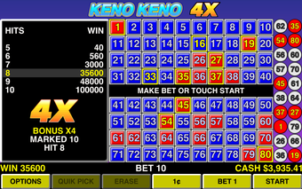 Imagen 3 para Keno Keno 4X Las Vegas Ca…