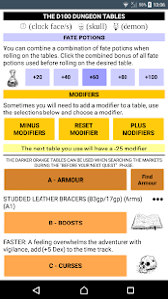 Imagen 0 para D100 Dungeon Dice and Tab…