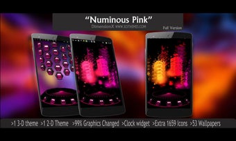 Imagen 2 para Next 3D/2D Theme Pink Num…