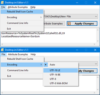 Image 0 for Desktop.ini Editor