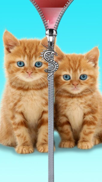 Imagen 3 para Cats lock screen. Zipper.