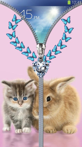 Imagen 2 para Cats lock screen. Zipper.