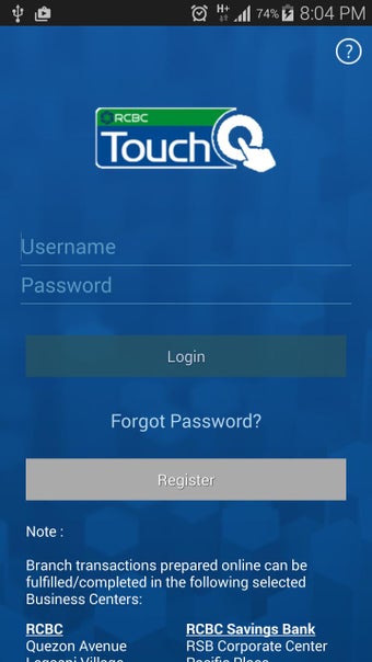Image 0 for RCBC Touch Q