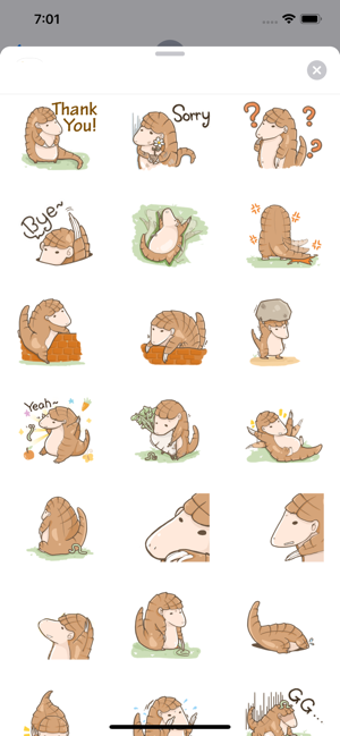 Image 1 for Cute Pangolin Emoji Stick…