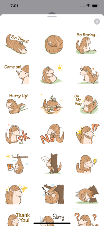 Image 0 for Cute Pangolin Emoji Stick…