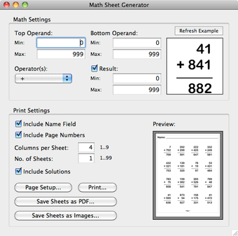 Image 0 for MathSheetGenerator