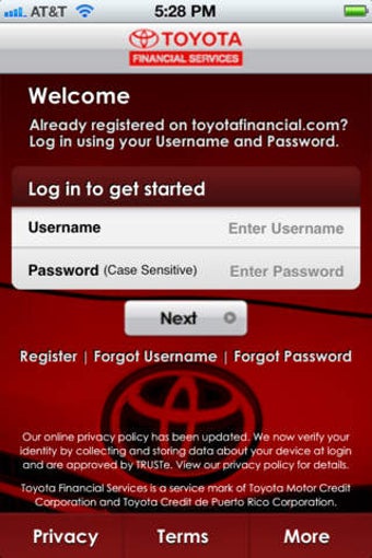 Image 0 for myTFS - Toyota Financial …