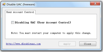 Image 0 for Disable UAC