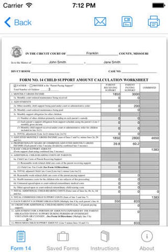Image 0 for Missouri Form 14 Child Su…