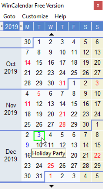 Image 0 for WinCalendar